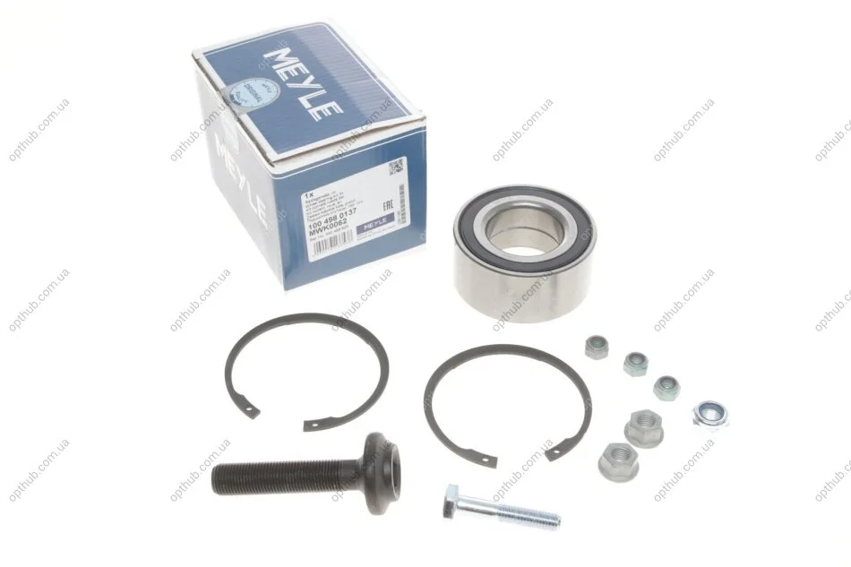 Підшипник маточини AUDI 100, A4, A6, VW PASSAT 88-08 перед. міст (Вир-во) MEYLE 100 498 0137 (фото 1)