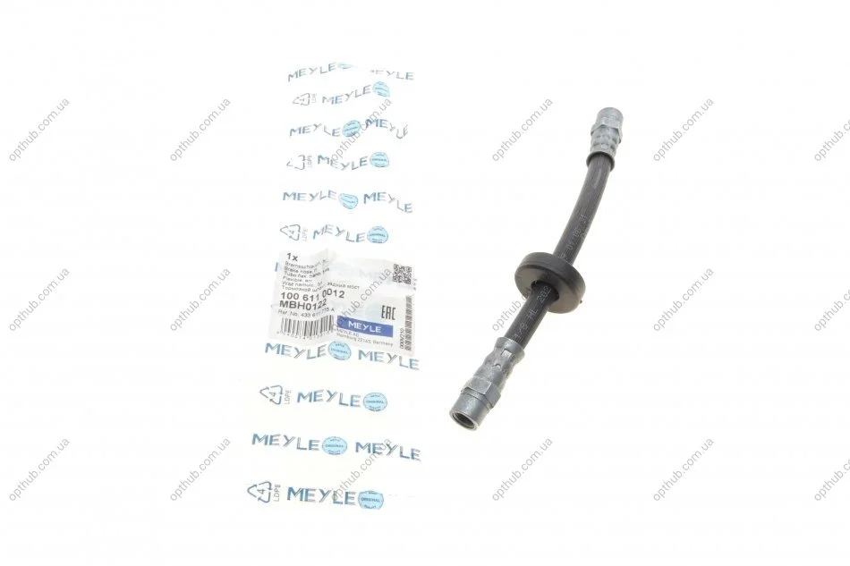 Шланг гальмивний (задний) Audi 80/100/A6/VW Passat/T3 1.6-2.2 -97 (L=202mm) UA63 MEYLE 100 611 0012 (фото 1)