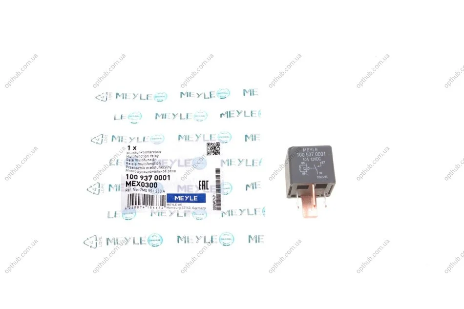 Реле обігрівача скла VW Caddy/Passat 85- (12V) UA63 MEYLE 100 937 0001 (фото 1)
