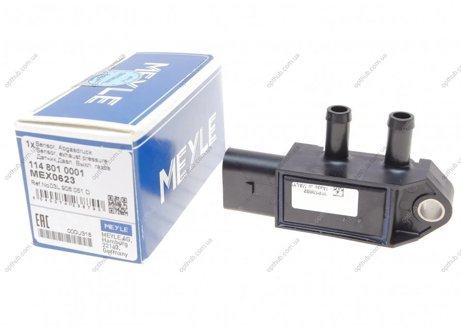 Датчик тиску вихлопних газів Audi A4/A6/A7/Skoda Octavia/SuperB/VW Crafter 1.6-2.0 D 12- UA63 MEYLE 114 801 0001 (фото 1)