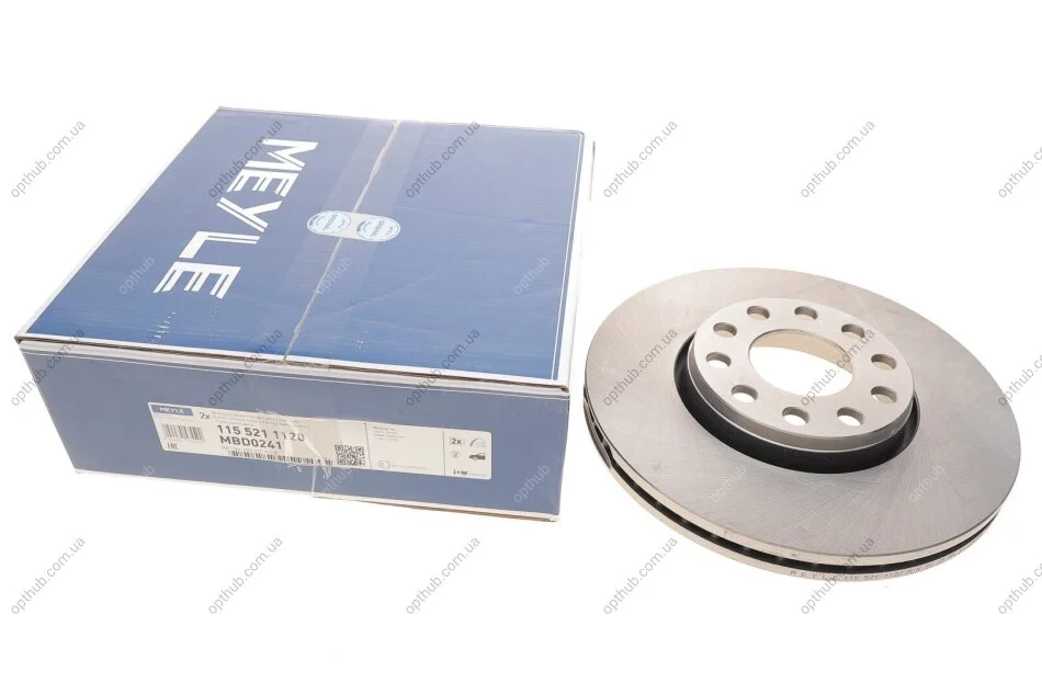 Диск гальмівний (передній) Audi 100/A4/A6/Skoda SuperB I/VW Passat (288x25) 1.6-3.0 90-13 UA63 MEYLE 115 521 1120 (фото 1)