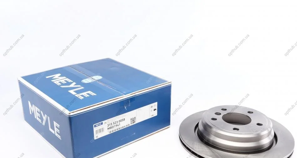 Диск гальмівний (задній) BMW 5 (E39) 95-03 (298x20) UA63 MEYLE 315 523 0058 (фото 1)