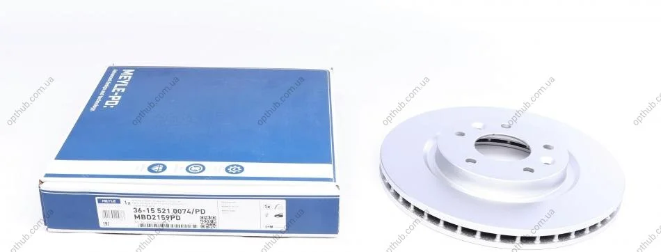 Диск гальмівний (передній) Nissan Qashqai II/X-trail 13-/ Leaf 14-/ Renault Kadjar 13- UA63 MEYLE 36-15 521 0074/PD (фото 1)