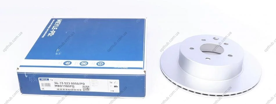 Диск гальмівний (задній) Nissan Leaf 10-/Juke 14-/Qashqai 10-/X-Trail 01-13 (292x16) UA63 MEYLE 36-15 523 0050/PD (фото 1)