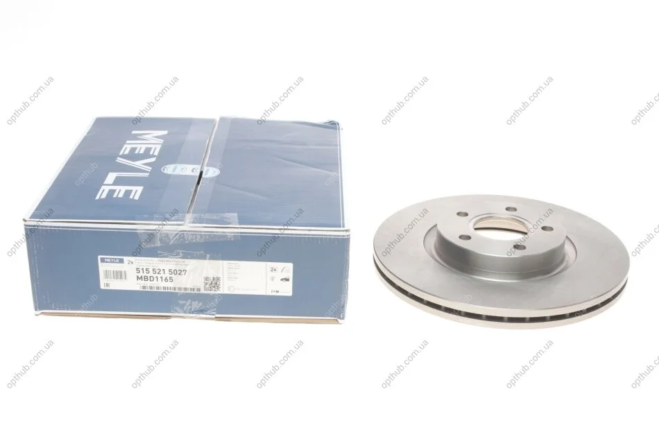 Диск гальмівний (передній) Ford C-Max/Focus II-III/Kuga I-II/Connect/Volvo C30/C70/S40 03- (UA63 MEYLE 515 521 5027 (фото 1)