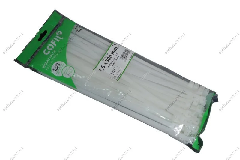 Хомут пластиковий 7,6 х300мм. чорний (100шт) (Cofil) C.I.U MIKALOR CABLE TIE 7,6х300 (фото 1)