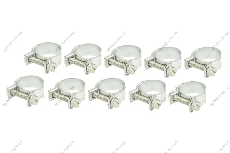 (EN) Screw band 52-03010608 комплектація 10шт, ширина 10 мм, максимальний діаметр 18мм, діаметр 16-18 мм, матеріал: гальванізований / (en) soft steel, вид сталі: W1 MIKALOR OSM 03010608 10SZT (фото 1)