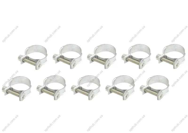 (EN) Screw band 52-03010616 комплектація 10шт, ширина 10 мм, максимальний діаметр 20мм, діаметр 18-20 мм, матеріал: гальванізований / (en) soft steel, вид сталі: W1 MIKALOR OSM 03010616 10SZT (фото 1)