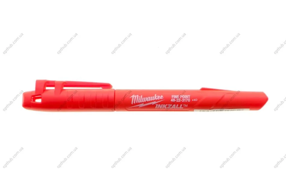 Маркер для будмайданчика InkZAll, тонкий, червоний MILWAUKEE 48223170 (фото 1)