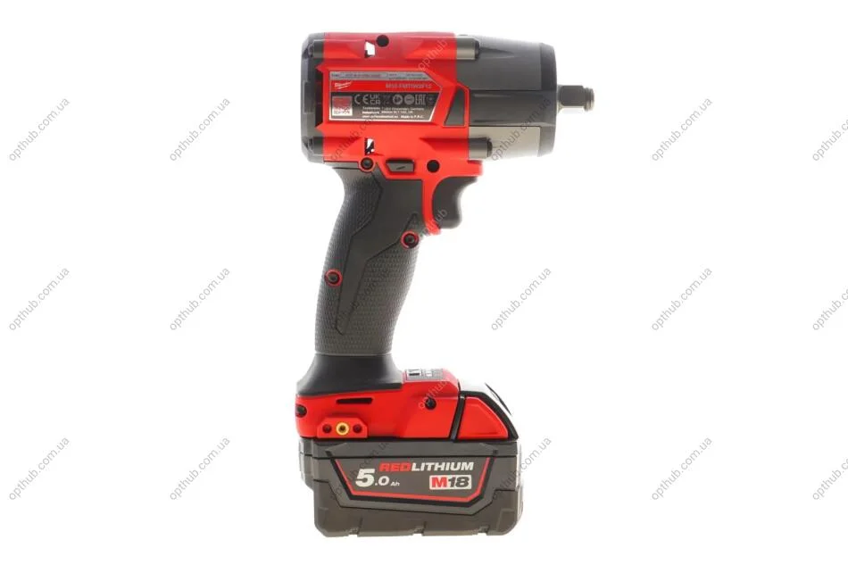 Гайкокрут акумуляторний безщітковий 1/2" (881 Нм) M18 FMTIW2F12-502X, з фрикційним кільцем, (+ заряд.пристрій, 2 акумулятори Х 5Аг, HD кейс) MILWAUKEE 4933478450 (фото 1)