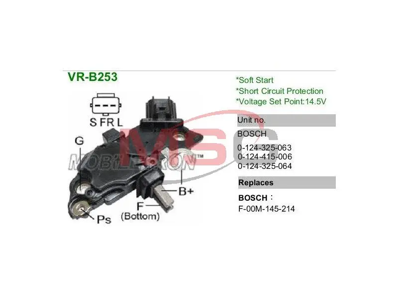 Регулятор напруги генератора РЕГУЛЯТОР НАПРУГИ IB235 TW -ua MOBILETRON VRB253 (фото 1)