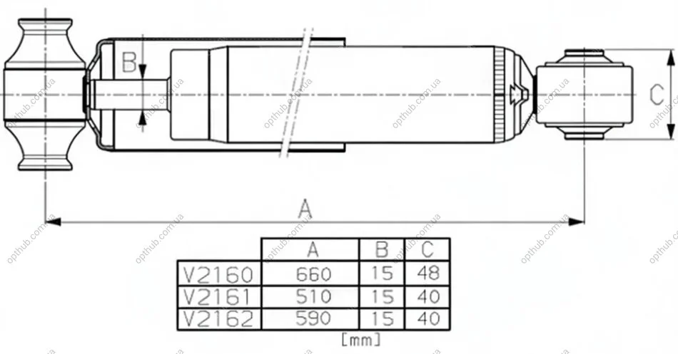 Амортизатор газомасляний FORD (EUROPE) TRANSIT ЗАДН MONROE V2160 (фото 1)