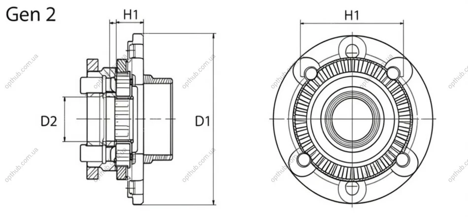 Маточина колеса в зборі AUDI / SEAT / VW A2 (8Z0) / IBIZA V (ЗАДН MOOG VO-WB-11058 (фото 1)