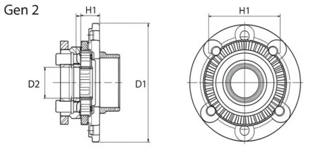 Маточина колеса в зборі AUDI / SEAT / VW A2 (8Z0) / IBIZA V (ЗАДН MOOG VO-WB-11058