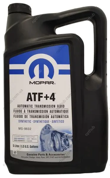 Олива для автоматичних трансмісій (5L) ((EN) no DSG) CHRYSLER ATF +4 CHRYSLER MS-9602 ATF+4 MOPAR 68218058AC (фото 1)