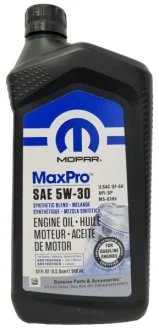 Моторна олива MaxPro (0,946L) 5W30 API ILSAC GF-6A SP CHRYSLER MS-6395 MOPAR 68518204AA