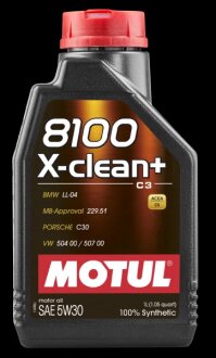 Олива моторна 8100 X-clean+ 5W-30 1л MOTUL 106376