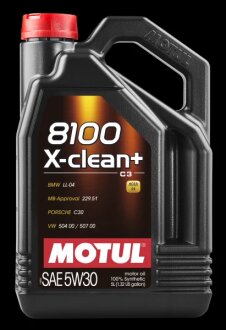 Олива моторна 8100 X-clean+ 5W-30 5л MOTUL 106377