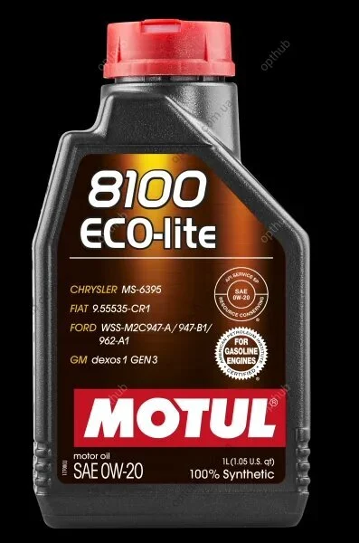 Олива моторна 8100 Eco-lite 0W-20 1л MOTUL 108534 (фото 1)