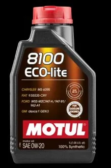 Олива моторна 8100 Eco-lite 0W-20 1л MOTUL 108534