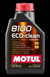 Олива моторна 8100 Eco-clean 0W-20 1л MOTUL 108813