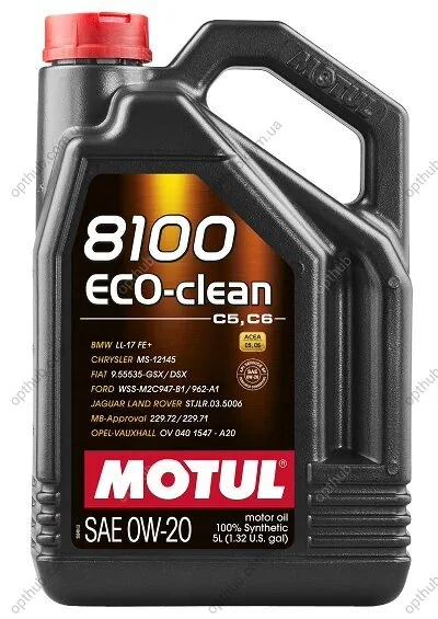 Олива моторна 8100 Eco-clean 0W-20 5л MOTUL 108862 (фото 1)