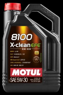 Олива моторна 8100 X-clean EFE 5W-30 5л MOTUL 109471