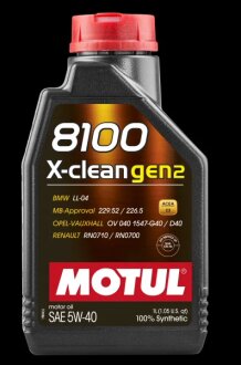 Олива моторна 8100 X-clean gen2 5W-40 1л MOTUL 109761