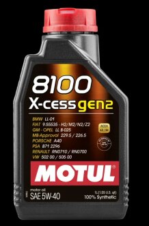 Олива моторна 8100 X-cess gen2 5W-40 1л MOTUL 109774