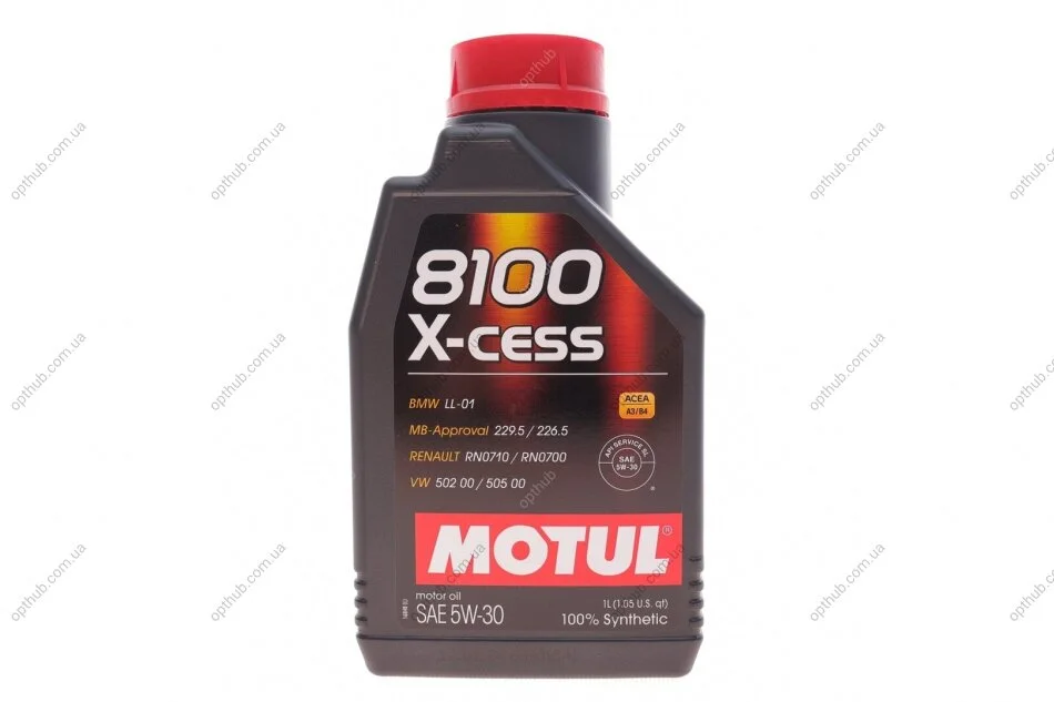 Олива 5W30 X-cess 8100 (1л) (VW 502 00/505 00/MB 229.5/226.5/RN0710-0700/LL-01) (108944) (opt-om) MOTUL 368101 (фото 1)