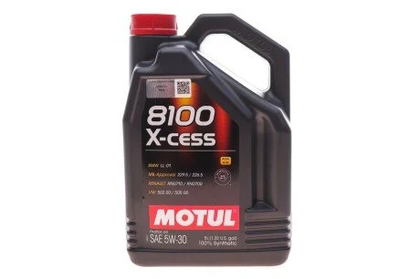 Масло 5W30 X-cess 8100 (5L) (VW 502 00/505 00/MB 229.5/226.5/RN0710-0700/LL-01) (108946) (opt-om) MOTUL 368106