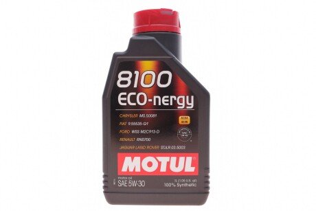 Олива 5W30 ECO-nergy 8100 (1L) (WSS M2C 913D/RN0700/STJLR.03.5003) (102782) (opt-om) MOTUL 812301