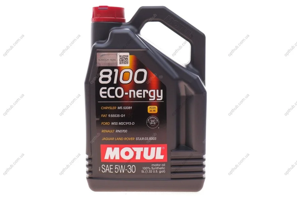 Олива 5W30 ECO-nergy 8100 (5L) (WSS M2C 913D/RN0700/STJLR.03.5003) (102898) (opt-om) MOTUL 812306 (фото 1)
