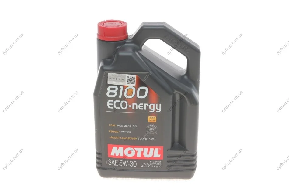 Олива 5W30 ECO-nergy 8100 (4L) (WSS M2C 913D/RN0700/STJLR.03.5003) (104257) (opt-om) MOTUL 812307 (фото 1)