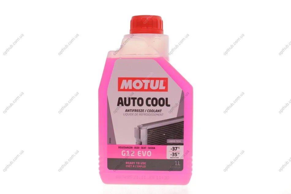 Готова до використання охолоджувальна рідина AUTO COOL G12 EVO -37°C 1L MOTUL 820001 (фото 1)
