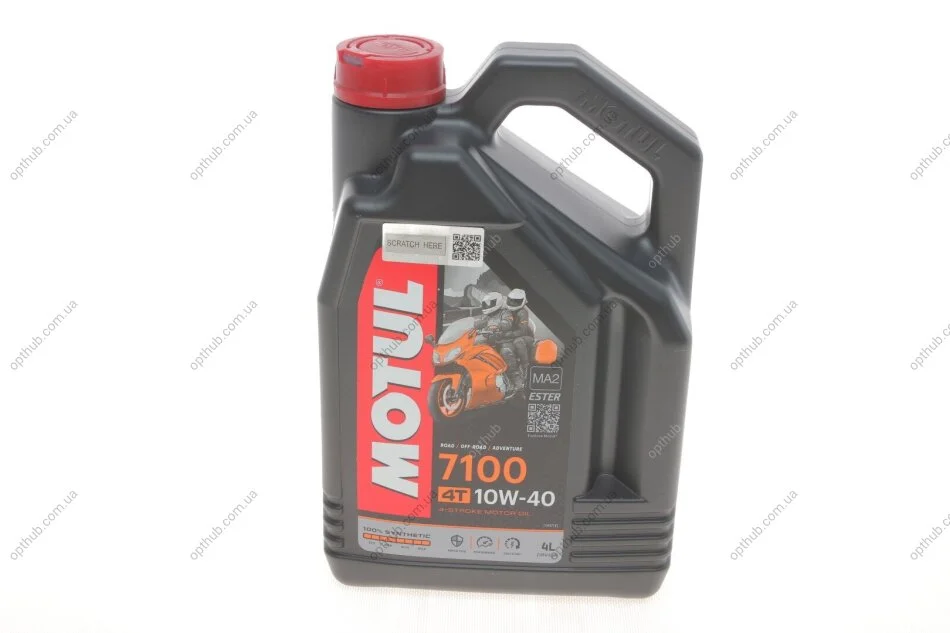 Олива 10W40 4T 7100 (4L) (104092) (opt-om) MOTUL 836341 (фото 1)