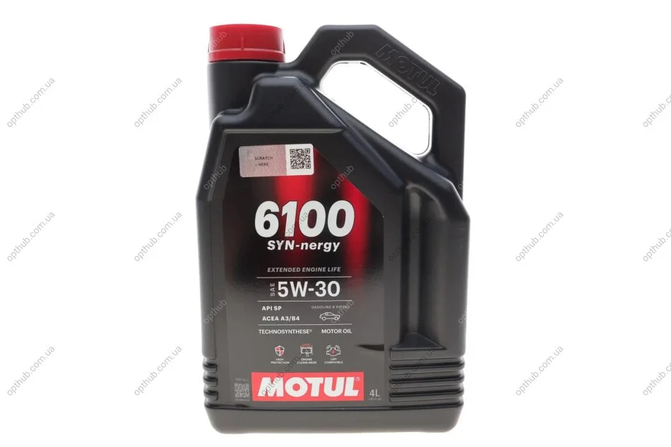 Олива моторна Technosynthese д/авто 6100 Syn-nergy SAE 5W30 (4L) MOTUL 838450 (фото 1)