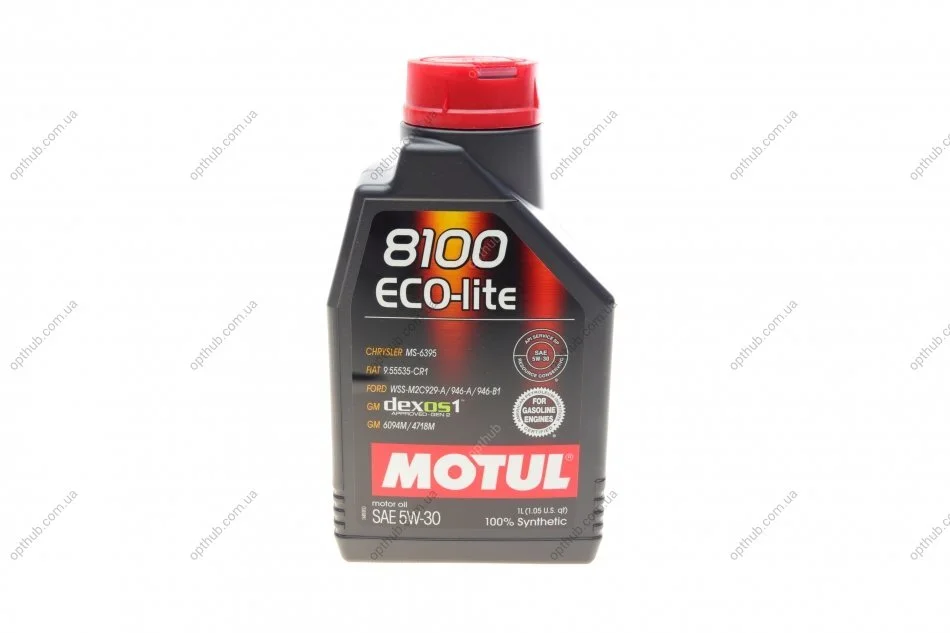 Масло 5W30 ECO-lite SAE 8100 (1л) (GM-dexos1 GEN3/FORD M2C 929-A/M2C 946-A) (107250/108212/10 (opt-om) MOTUL 839511 (фото 1)