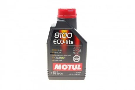Масло 5W30 ECO-lite SAE 8100 (1л) (GM-dexos1 GEN3/FORD M2C 929-A/M2C 946-A) (107250/108212/10 (opt-om) MOTUL 839511