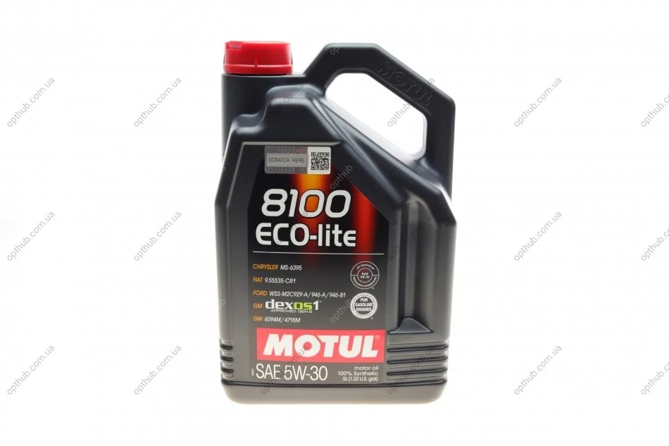 Масло 5W30 ECO-lite SAE 8100 (5L) (GM-dexos1 GEN3/FORD M2C 929-A/M2C 946-A) (107252/108214/10 (opt-om) MOTUL 839551 (фото 1)