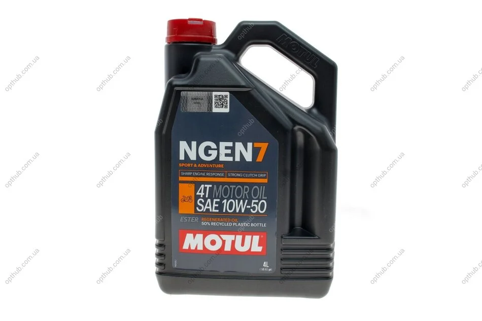 Олива для 4-х тактних двигунів синтетична естерова NGEN 7 10W50 4T 4L MOTUL 839741 (фото 1)