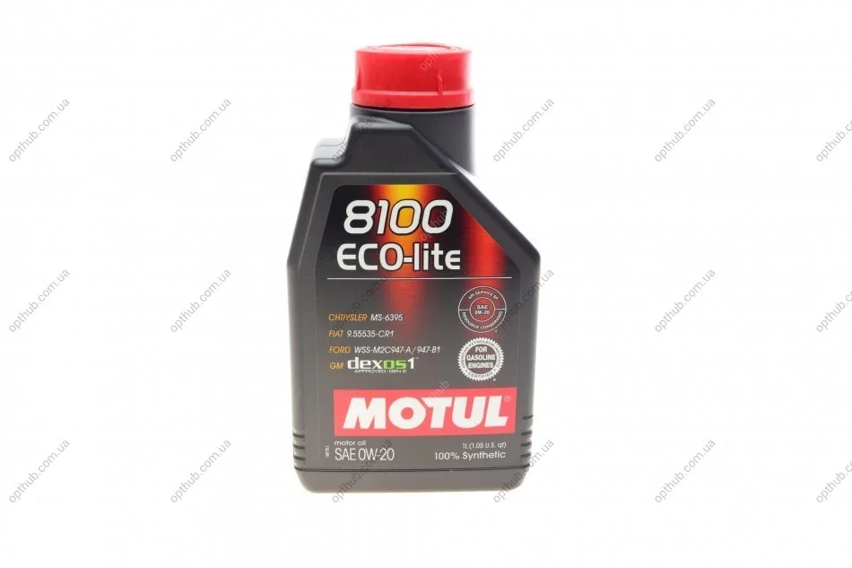 Олива 0W20 ECO-lite SAE 8100 (1л) GM dexos1 GEN3 (104981)/(101525/108534) (opt-om) MOTUL 841111 (фото 1)