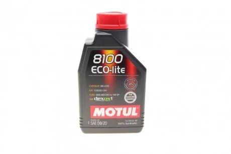 Масло 0W20 ECO-lite SAE 8100 (1л) GM dexos1 GEN3 (104981)/(101525/108534) (opt-om) MOTUL 841111