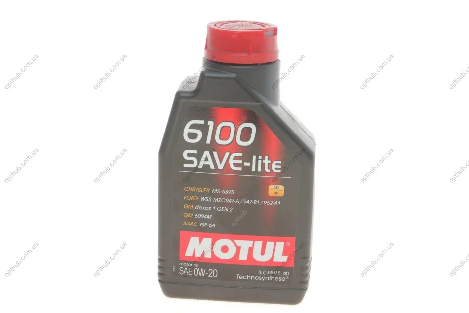Олива 0W20 SAVE-lite SAE 6100 (1л) (dexos1/Ford 947-A) (108002) (opt-om) MOTUL 841211 (фото 1)