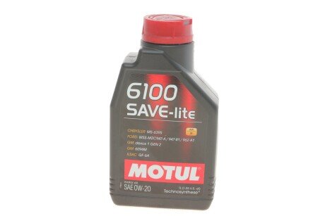 Масло 0W20 SAVE-lite SAE 6100 (1л) (dexos1/Ford 947-A) (108002) (opt-om) MOTUL 841211