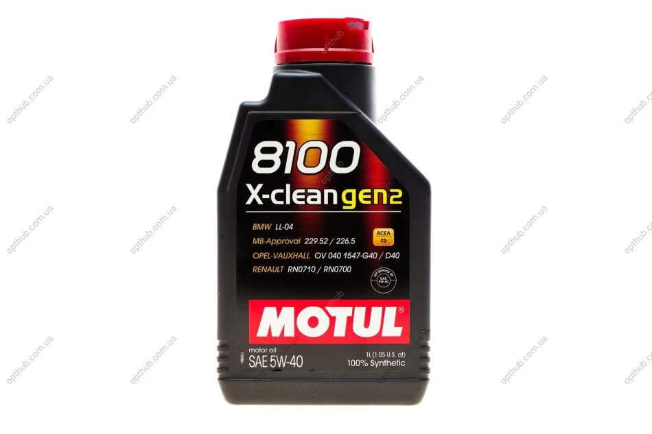 Олива 5W40 X-clean 8100 gen2 (1L) (LL-04/MB 229.31/MB 229.51/VW 511 00) (109761) (opt-om) MOTUL 854111 (фото 1)