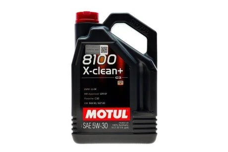 Масло 5W30 X-clean+ 8100 (5L) (LL-04/VW 504 00/507 00/MB 229.51/Porsche C30) (106377/102269) (opt-om) MOTUL 854751