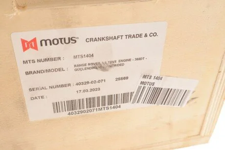 Колинчастий вал Land Rover Range Rover 3.6 TD V8 14- (opt-om) MOTUS MTS 1404