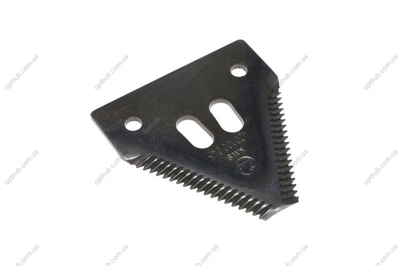 Сегмент ножа жатки JD600, 81x76x2,7; d=6,4мм. середня насічка, 17 зубів(Z52672,Z47493,420100045)(MWS Mws-schneidwerkzeuge-gmbh-co-kg 80-4-0406-G (фото 1)