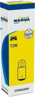 Автолампа T2W 12V 2W BA9s Standard (opt-om) NARVA 170533000